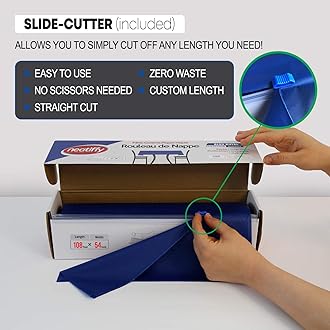 Neatiffy 137cm x 30m Disposable Plastic Tablecloth, Party/Banquet Tablecloth, Tablecloths for Rectangle/Round/Square Tables, Equivalent to 12 Picnic Packs (Royal Blue)