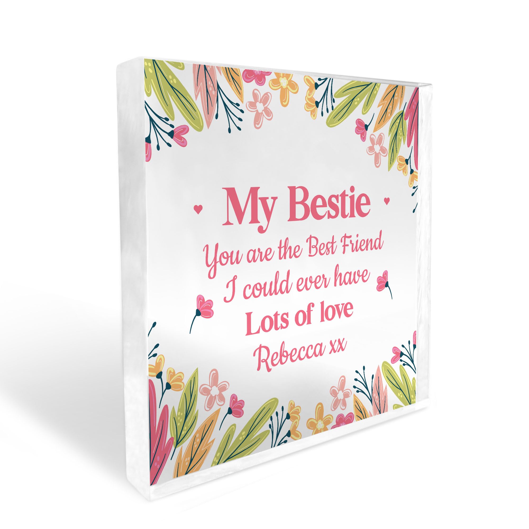 Red Ocean Friendship Gift My Bestie Plaque Christmas Birthday Gift For Friend Personalised Plaque Friendship Gift For Her