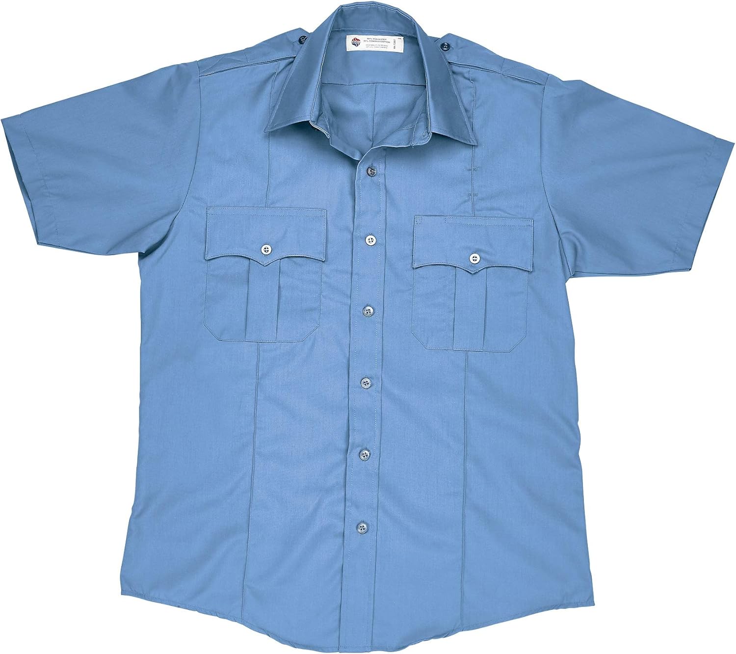 Liberty Uniform Men's Short Sleeve Police Shirt | 100% Polyester | Stain Repellent Uniform Apparel Light Blue