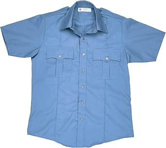 Liberty Uniform Mens Short Sleeve Police Shirt | 100% Polyester | Stain Repellent Uniform Apparel Light Blue