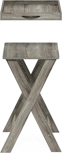 Miniatura 4 de Furinno Mesa clásica con bandeja extraíble, roble francés