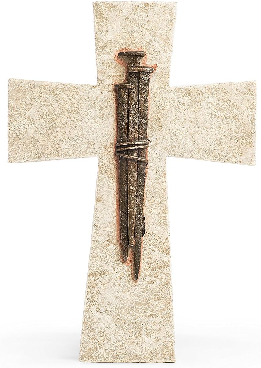 Bay Area Housewares Crucifixion of Jesus Christ Nail Wall Cross 11.5 Inch Tall X 8 Inch Wide