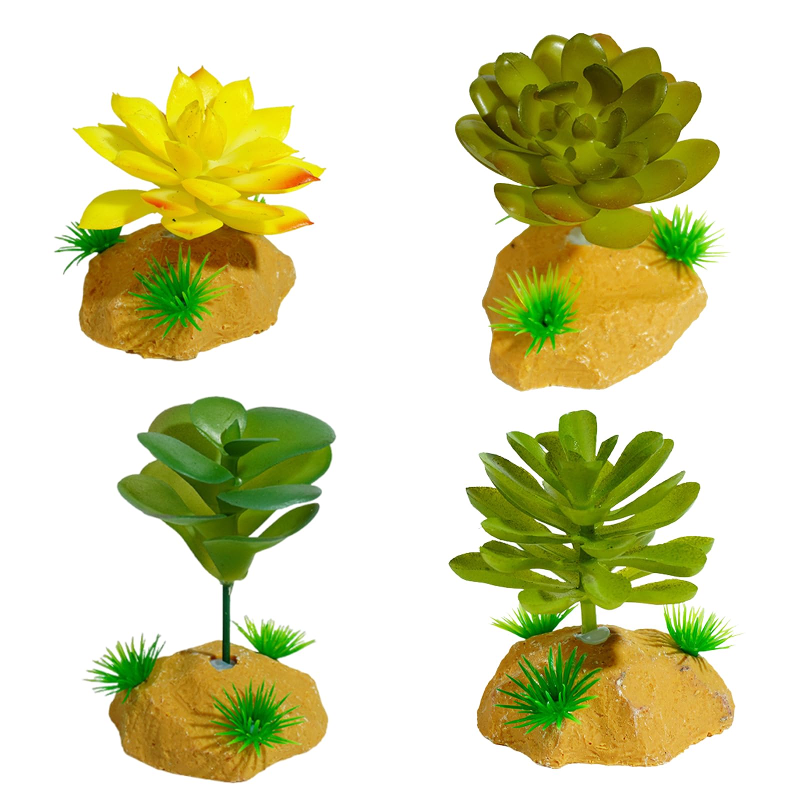 HDOYTXXM Reptiles Corner Plant Leaves Terrarium Fish Tanks Landscaped Hideouts Decoration for Bearded Dragon Lizards Artificial Plant Decoration