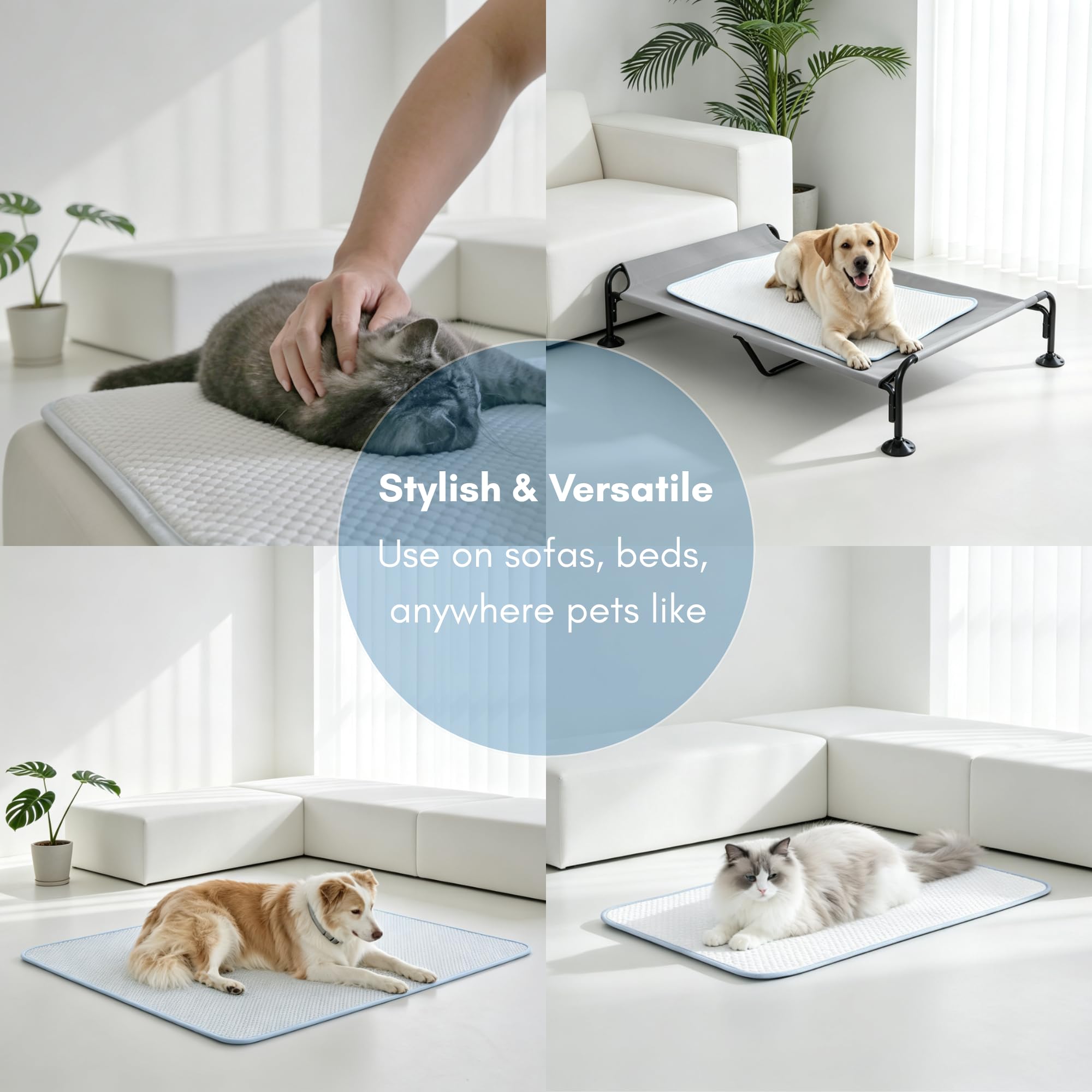 petfelix FrostPro Tapis rafraîchissant pour chien, résistant aux rayures et aux taches QMAX > 0,5, tapis de refroidissement pour chiens de grande taille, tapis auto-rafraîchissant pour chiens, pas