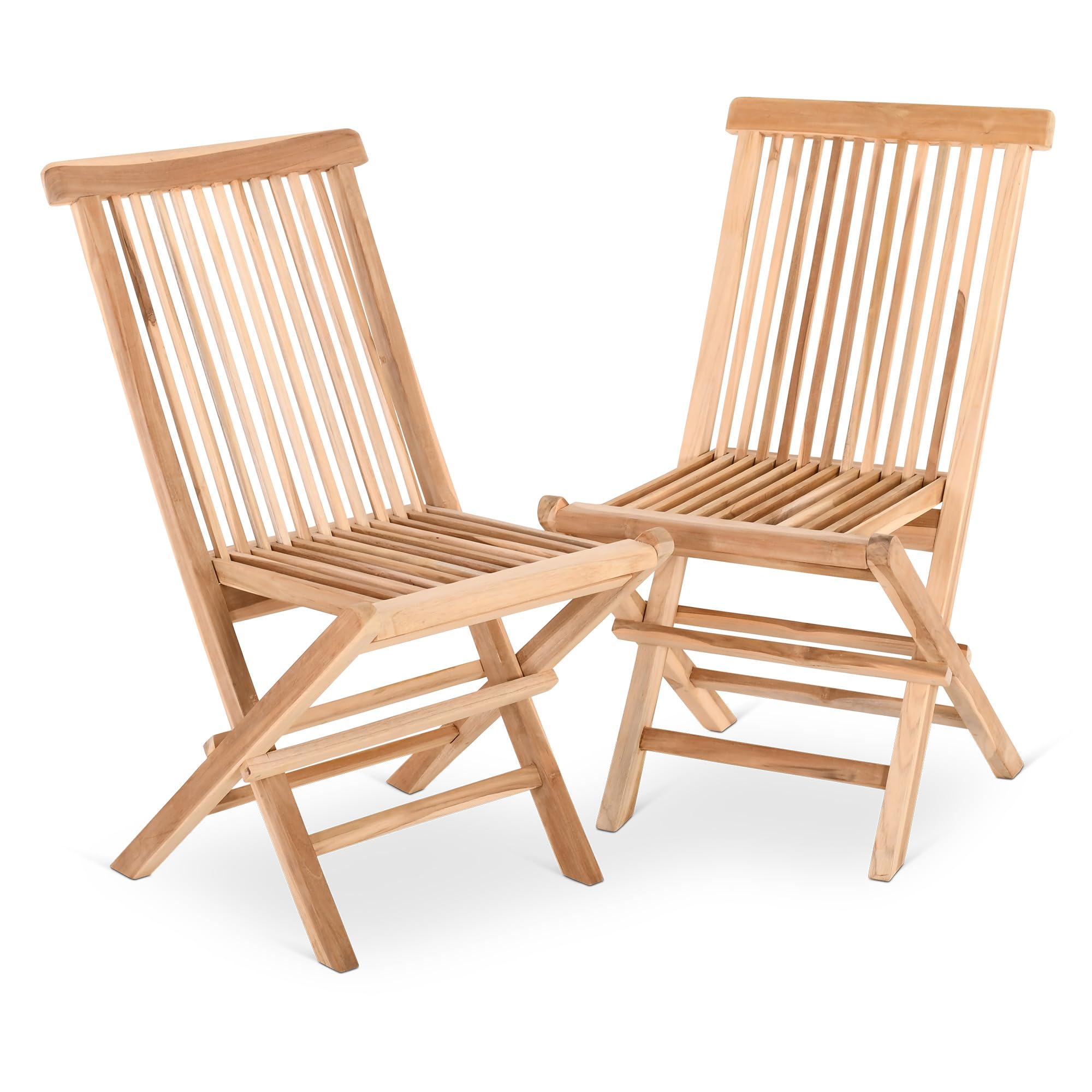 Raburg Anja Gartenstuhl, 2er-Set, Teakholz, klappbar, Natur, Outdoor | wetterfest, pflegeleicht, für Garten, Balkon und Terrasse