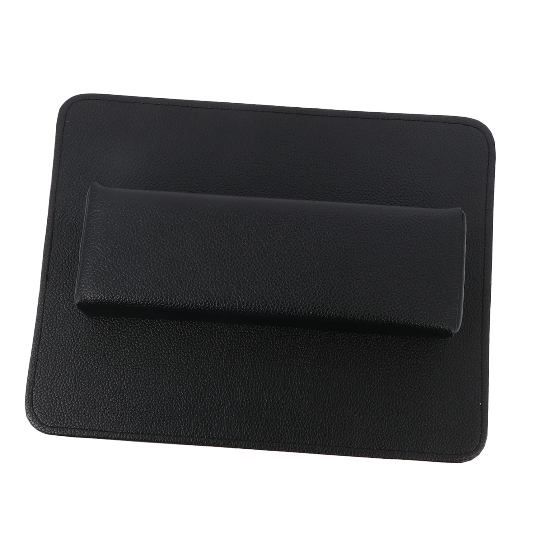 Cuscino Poggiamani per Nail Art 2 Pezzi in Pelle Pu Nero | Superficie Lavabile, Supporto Stabile per Manicure, Formato Rettangolare Compatto