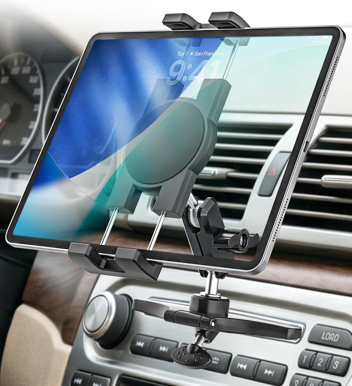 Supporto per tablet per auto con fessura CD, braccio di supporto allungato