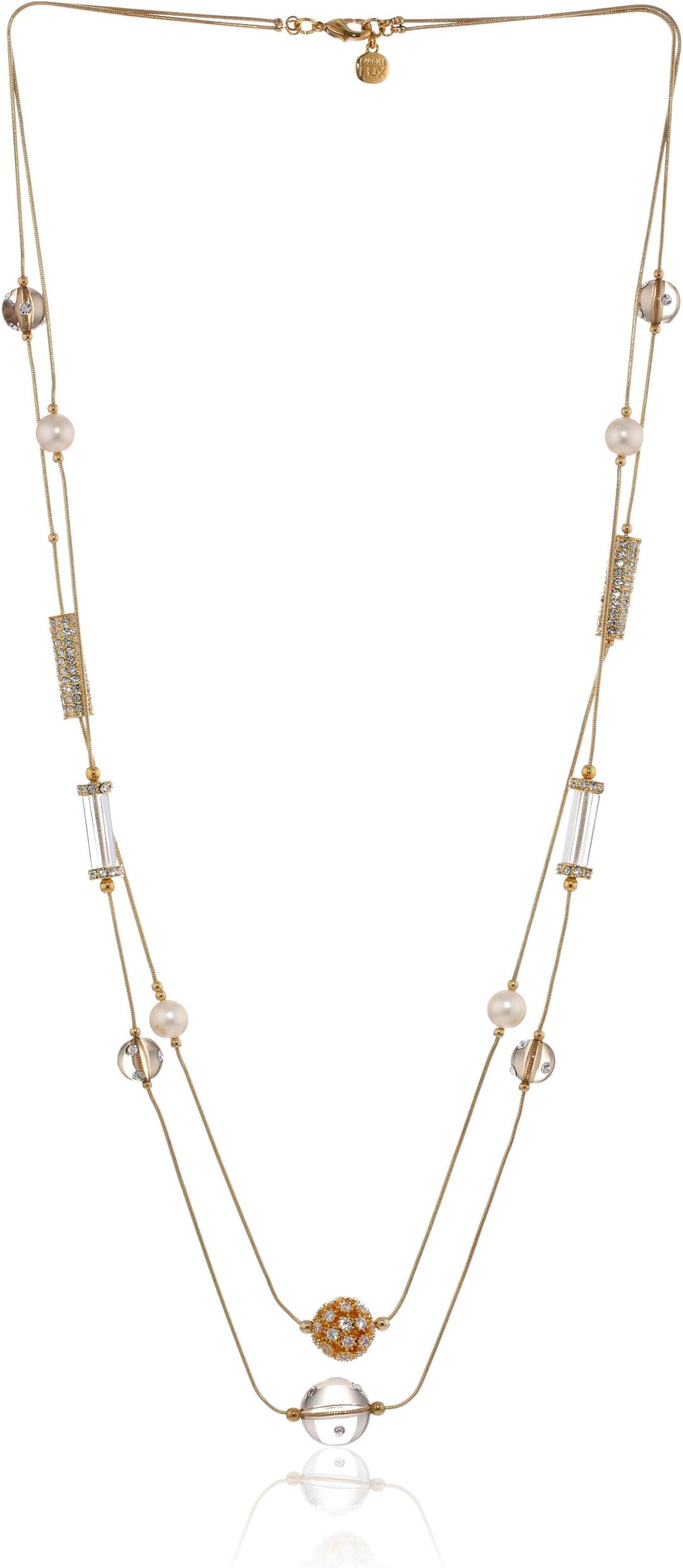 "Barcelona Baubles Two Row Illusion Necklace, 35"