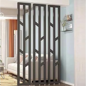 Room Divider Floor to Ceiling DIY Privacy Screen,Partition Screens Suitable for Living Rooms Entrance Halls and OfficesColors can be Freely CombinedBlack-3Pcs,H-220cm/86.6in