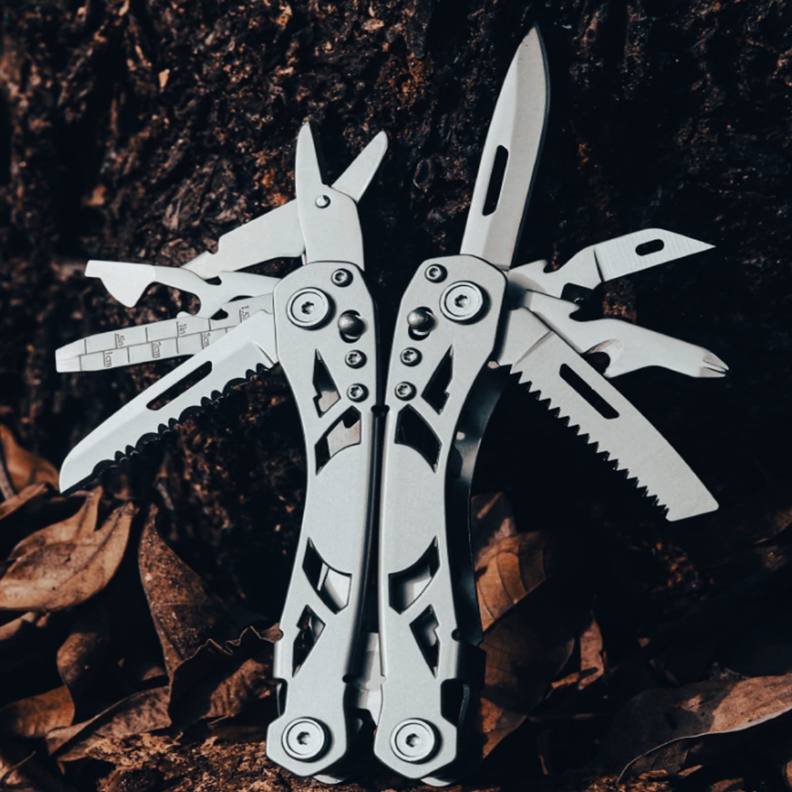 16-En-1 Multifonctions Conçue Outil Multitool Pince De Poche Acier Inoxydable Couteau Pliant Avec Poignée Ergono Pour Extérieur,Survie,Camping,Randonnée,Réparation Simple