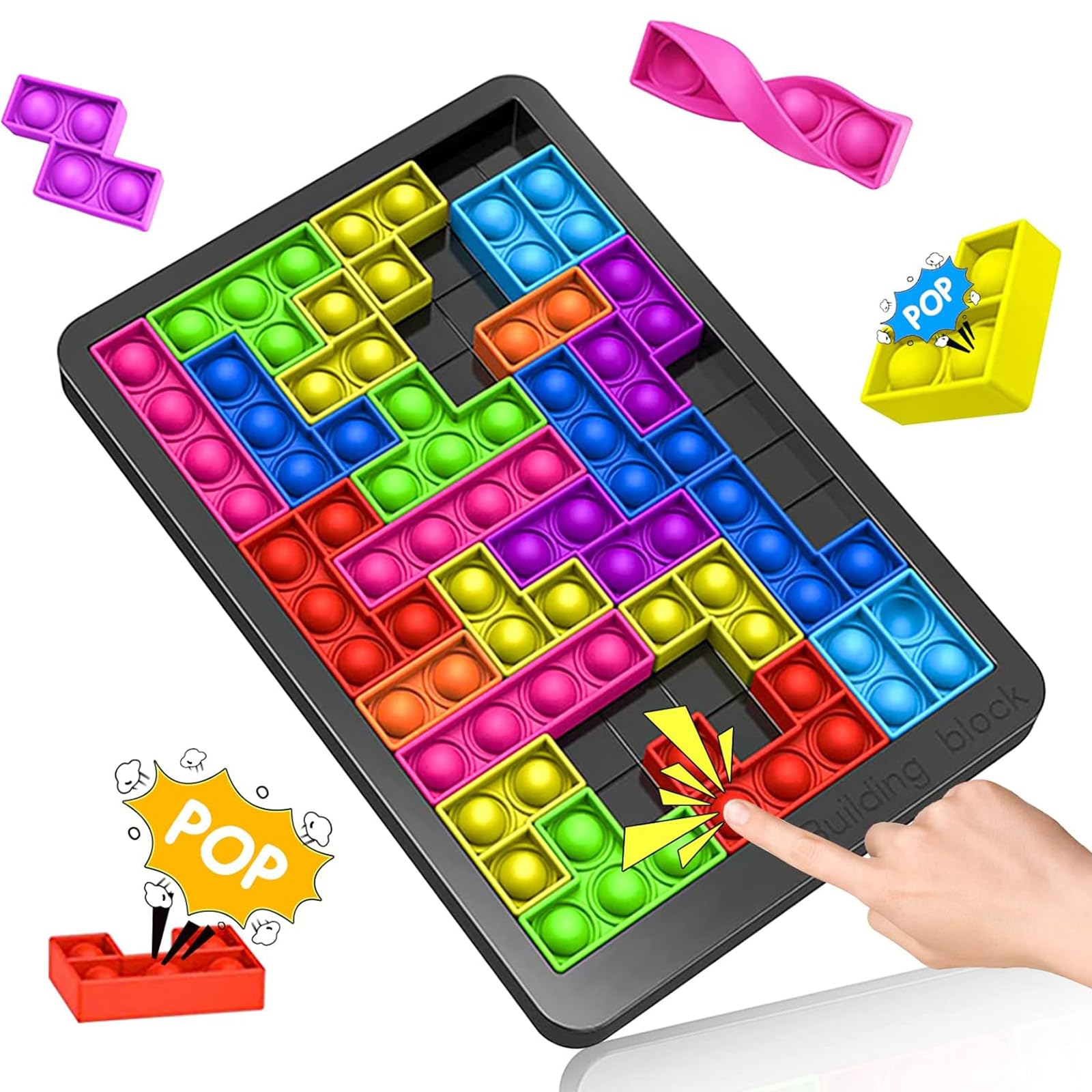 Sensory Toys for Autism, Silicone Puzzle Board Game, Fidget Toy for Girls Boys, Bubble Popper Stress Relief Toy Games for 4 5 6 7 8 Years Old Kids