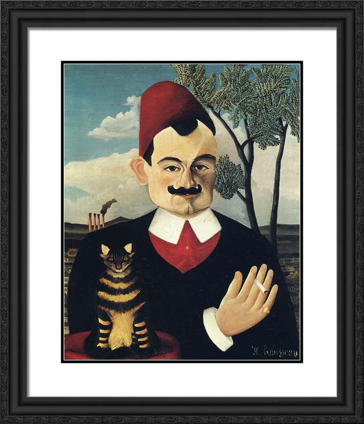 ArtDirect Rousseau, Henri 20x23 Gold Ornate Framed Art Print with Double Matting Titled: Portrait of Pierre Loti