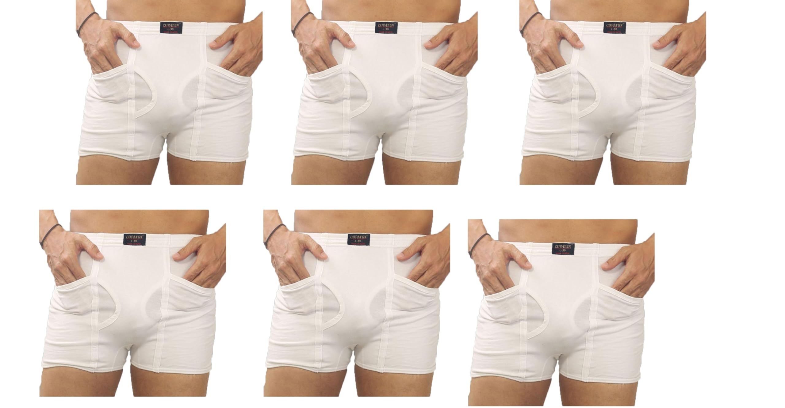 cupatex Men White Cotton Trunks Underwear 6 Pcs Combo-picture-5
