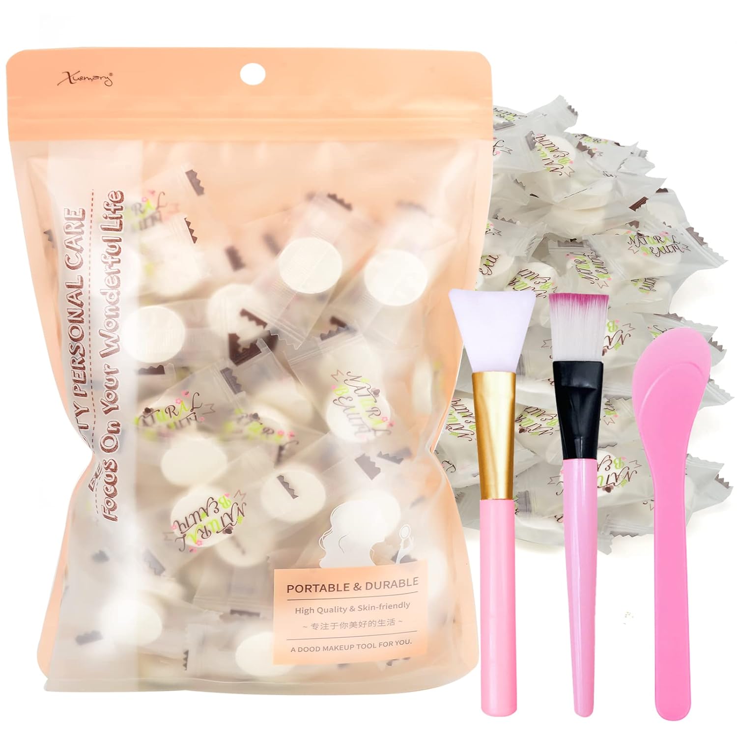 100Pcs DIY Disposable Compressed Facial Masks Paper Skin Care Facial Mask Sheet With a Small mask Scraper, Mask Brushes and a Mask spatula 100Pcs DIY Disposable Compressed Facial Masks Paper Skin Care Facial Mask Sheet With a Small mask Scraper, Mask Brushes and a Mask spatula