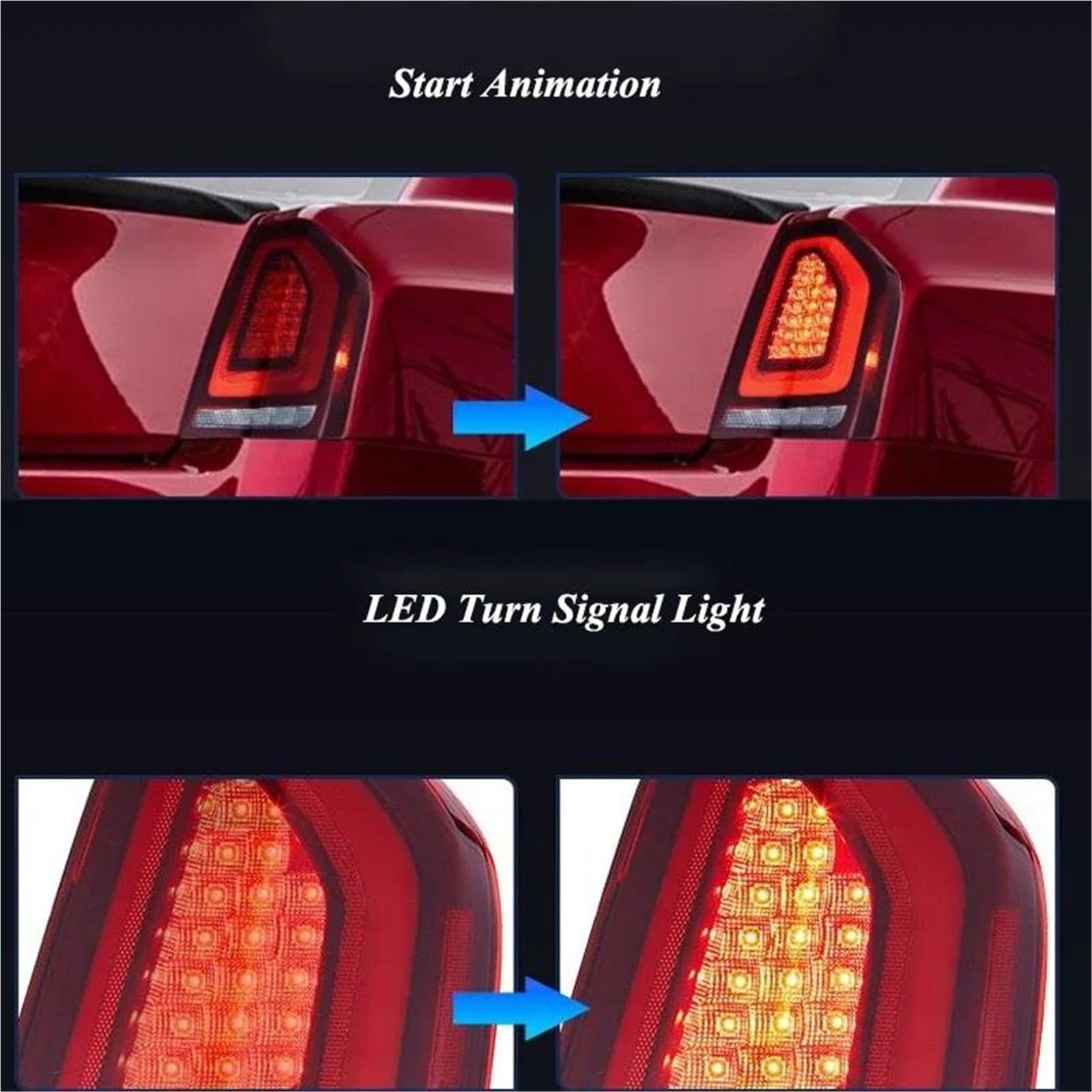 Luz Trasera Luces Traseras LED De Estilo Automóvil Para Chrysler 300C 2011 2012 2013 2014, Lámpara Trasera, Luz Freno, Marcha Atrás, Señal Giro Ámbar Luces Traseras(2PCS Smoke)