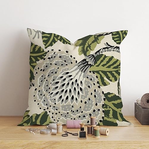 Vista 585 de ArogGeld Chinoiserie - Fundas de almohada escénicas asiáticas, estilo asiático, funda de almohada azul y verde Kelly, funda de cojín para decoración