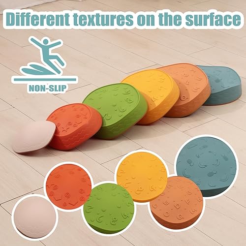 Miniatura 10 de 5 piedras de equilibrio de plástico antideslizantes para niños hasta 220 libras para pomotear habilidades de coordinación de los niños cursos de
