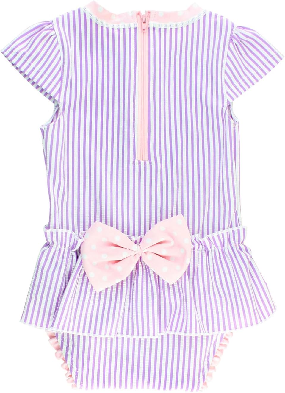 RuffleButts Infant/Toddler Girls Peplum Short Sleeve One Piece Swimsuit UPF 50+ Sun Protection: Clothing, Shoes & Jewelry