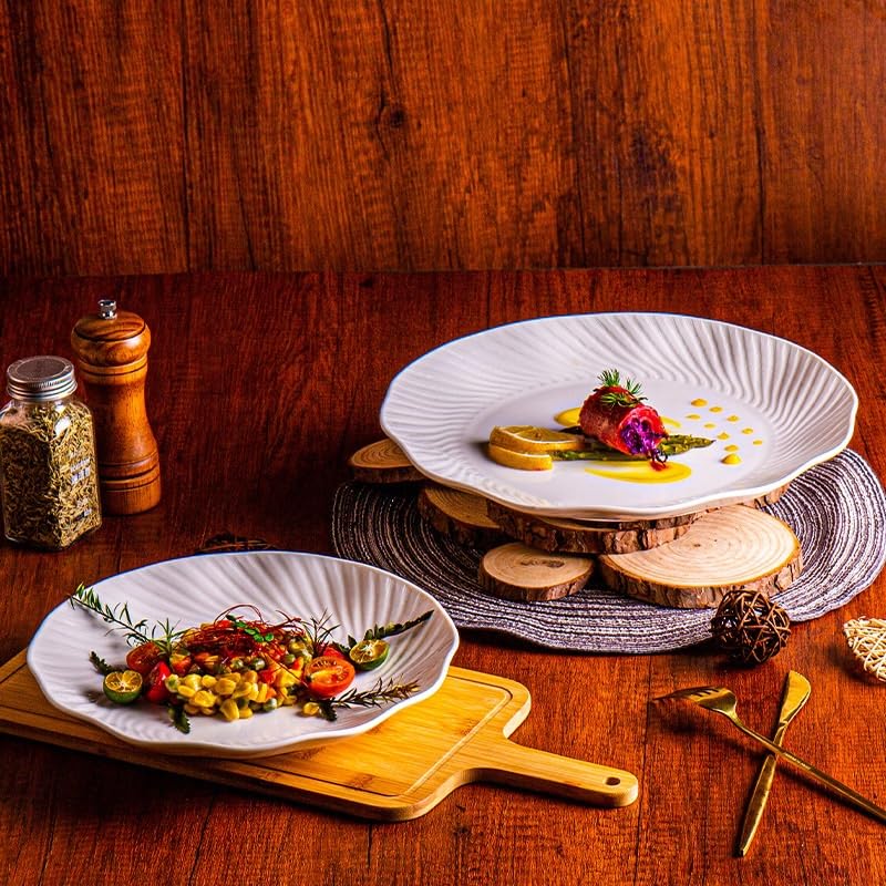 Platos apilables para hotel, plato profundo de restaurante de cerámica, exhibición comercial (M)