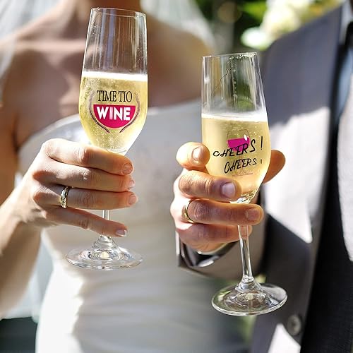 Miniatura 5 de Outus 120 marcadores de vidrio para bebidas, calcomanías divertidas para gafas, calcomanías para fiestas de amor, cata de amor, regalos y recuerdos,