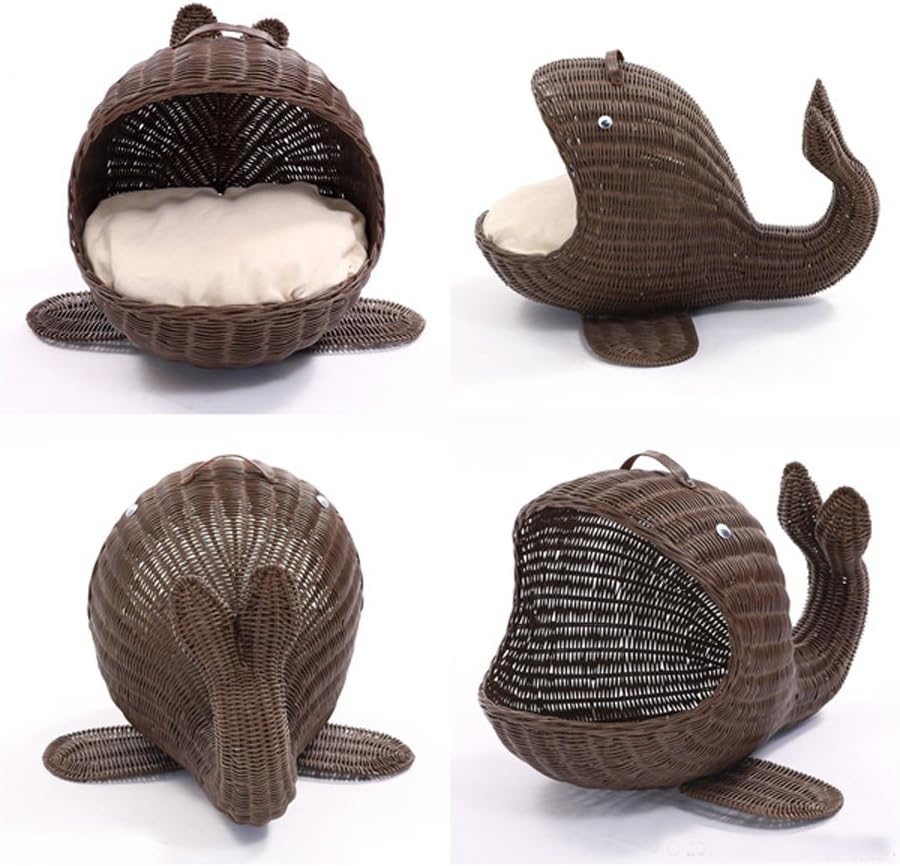 Amazon Co Jp サンフラワーラタン アニマルバスケット クジラ ブラウン 幅47 奥行き57 高さ39cm ペット用ベッド Gk602mk ペット用品