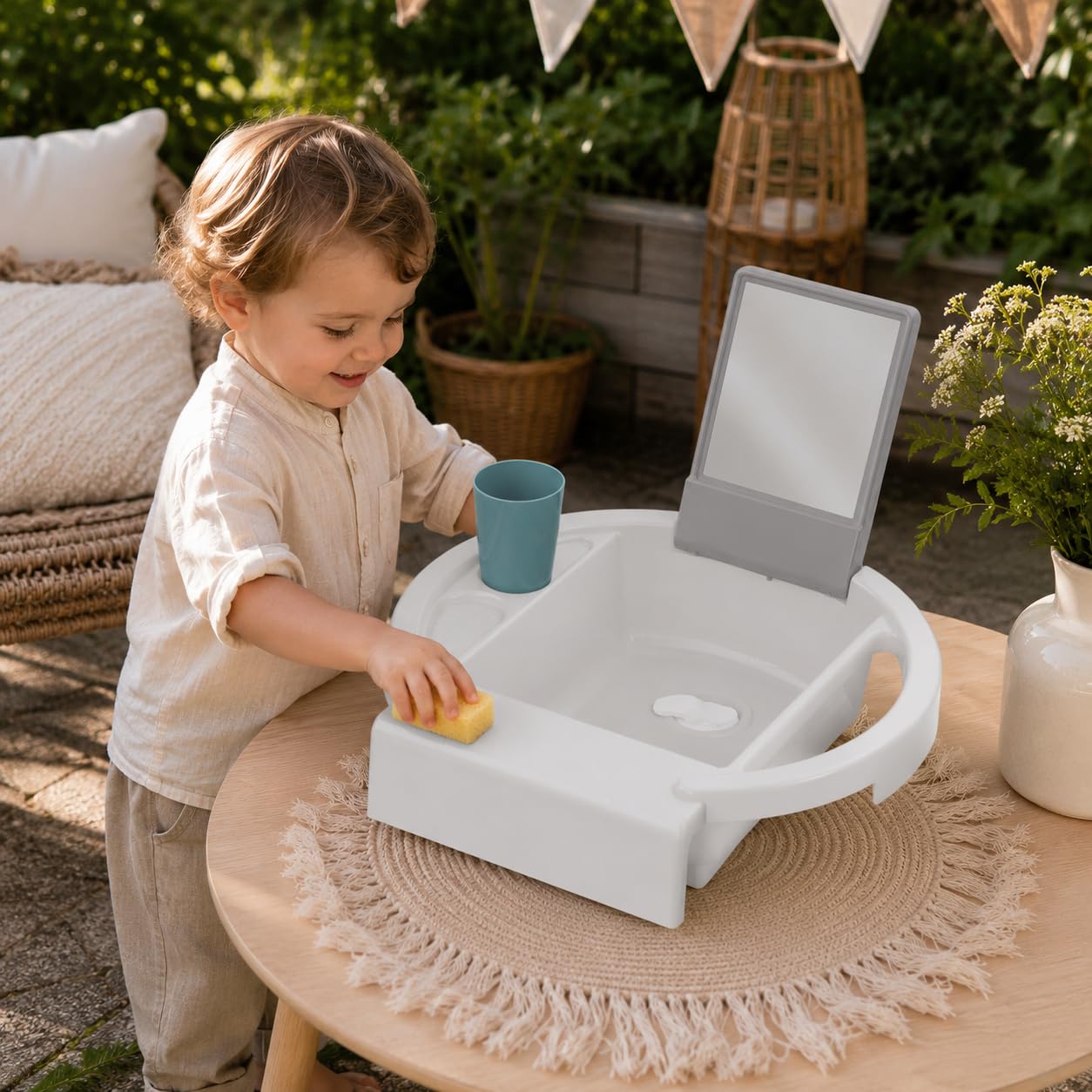 Rotho Babydesign 20034 0314 01 Umywalka Dziecięca, Biało/Szary