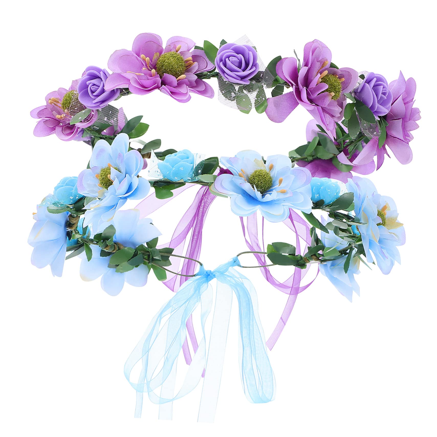 FRCOLOR 8 Piezas Diadema Chica Tocado De Boda Guirnalda Floral Diademas Floral Artificial Boda Tela De Fiesta