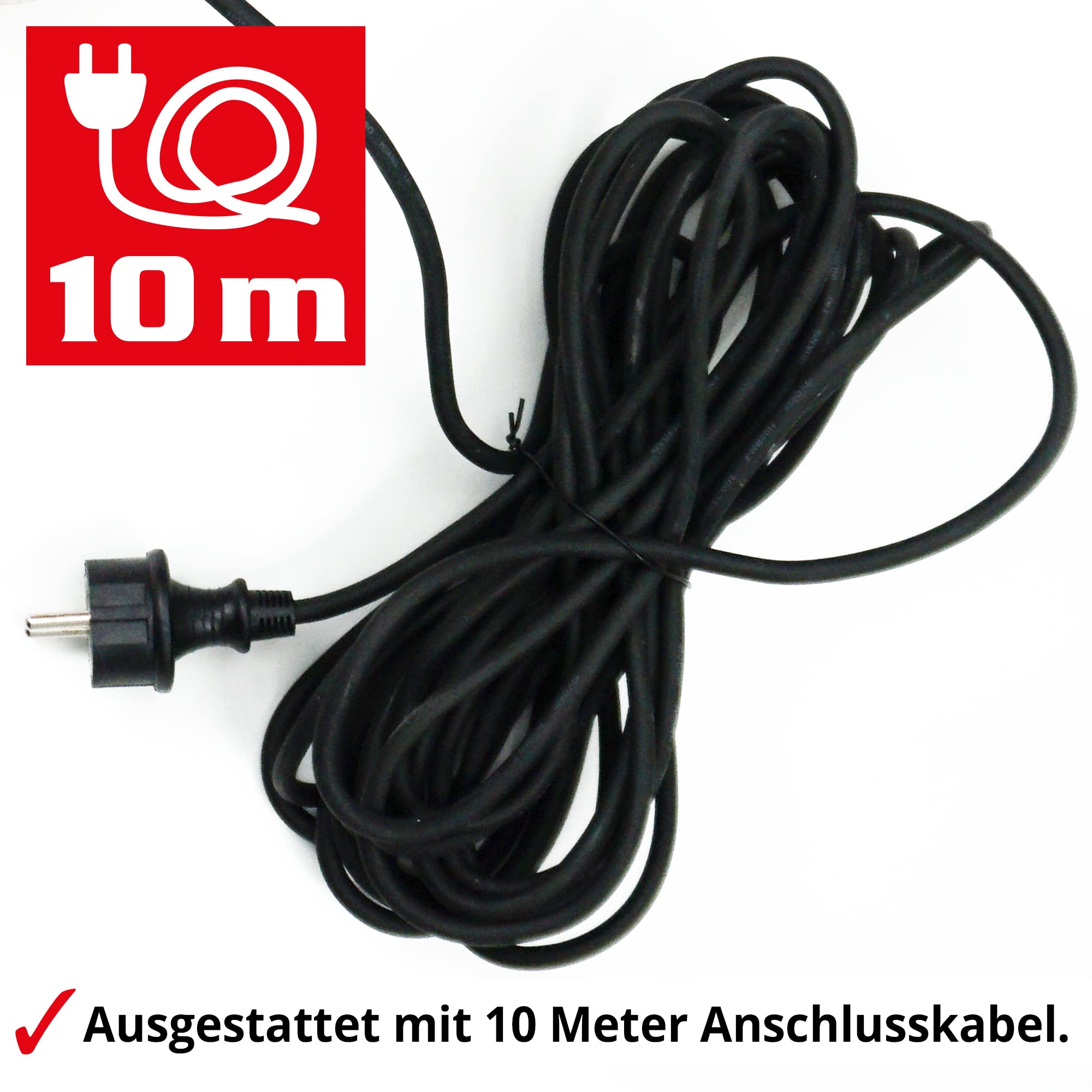 HECHT Tiefbrunnenpumpe – 260 Watt / 230v -240 v – 70 m Förderhöhe – 1400 l/h Fördermenge Wasser – Membranpumpe Tauchpumpe Zisternenpumpe Tiefenpumpe – Tauch Tiefe flach 0,5 m - 5 m