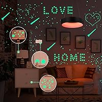 Vista 7 de Glow in the Dark Stars, Glow in the Dark Stickers with Larger Star, Moon Decor, Glow in the Dark Stars for Ceiling, Bedroom, Playroom Decor, Wall