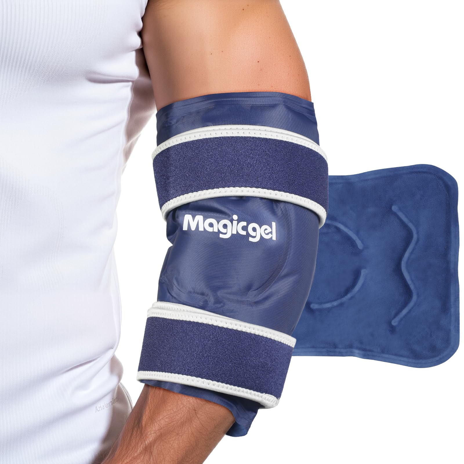 Magic Gel Elbow Ice Pack Wrap - Reusable and Adjustable Arm Sleeve for Cold Compression - Pitchers Tennis Players Baseball Players Men Women - Easy to