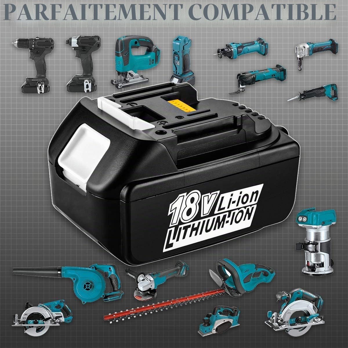 Energup Batterie de Rechange 18V 5,0 Ah + Chargeur pour Makita Batterie 18V BL1850 BL1840 BL1830 BL1820 BL1815 et Chargeur DC18RA DC18RC DC18RD