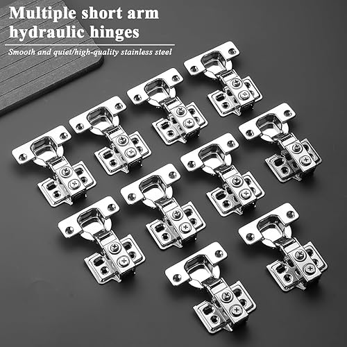Miniatura 10 de Kyraton Bisagras de gabinete, paquete de 2 (1 par) de bisagras de cierre suave de acero inoxidable para armarios de cocina, bisagras de puerta de