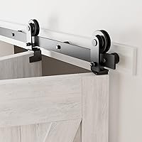 Vista 2 de CCJH Kit de rodillos de montaje superior para puertas correderas de granero biplegables, solo rodillo