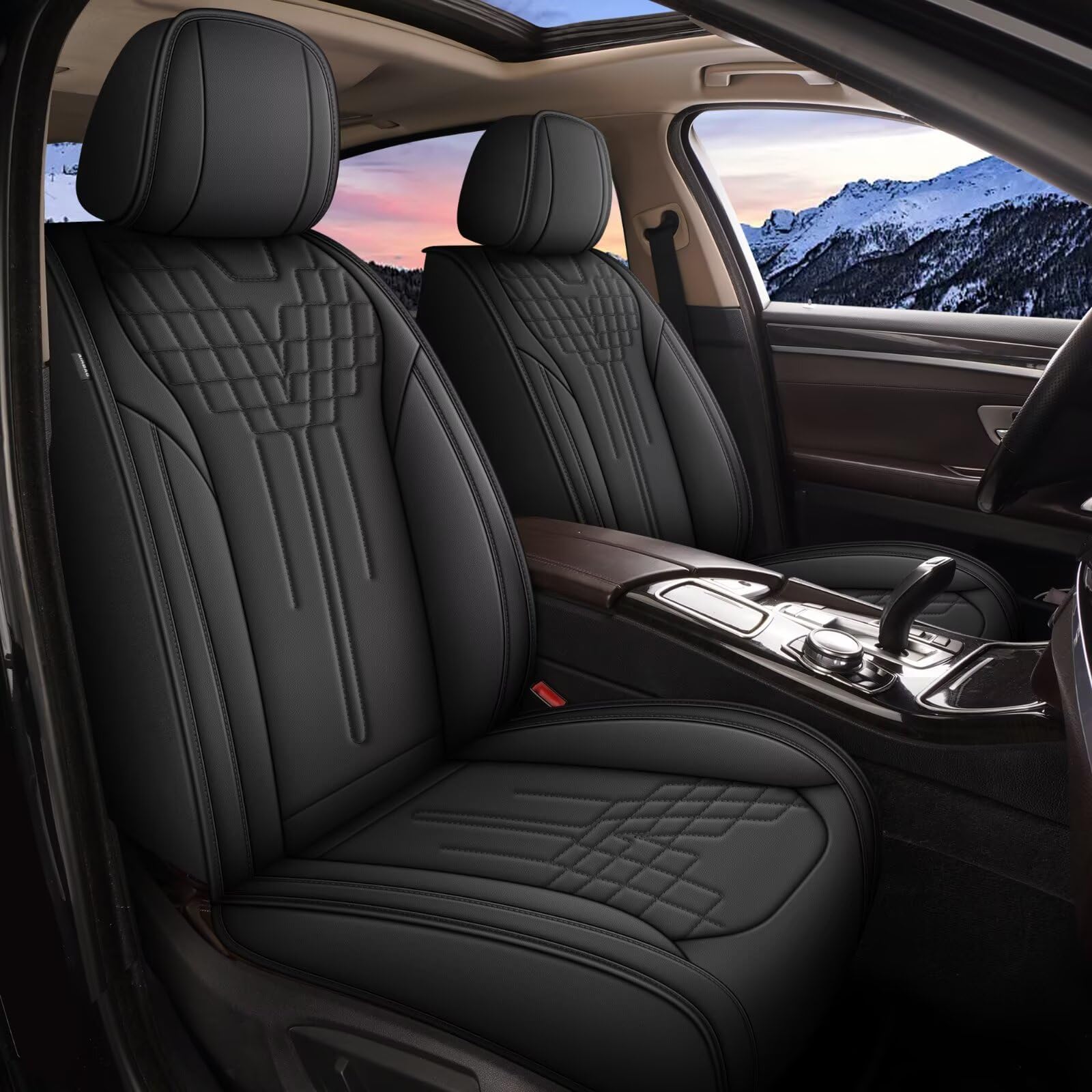 TTX LIGHTING Car Seat Covers Fit for Buick Encore GX:2020-2025 Full Set Waterproof Leather Automotive Seat Covers Vehicle Seat Cushion Protector