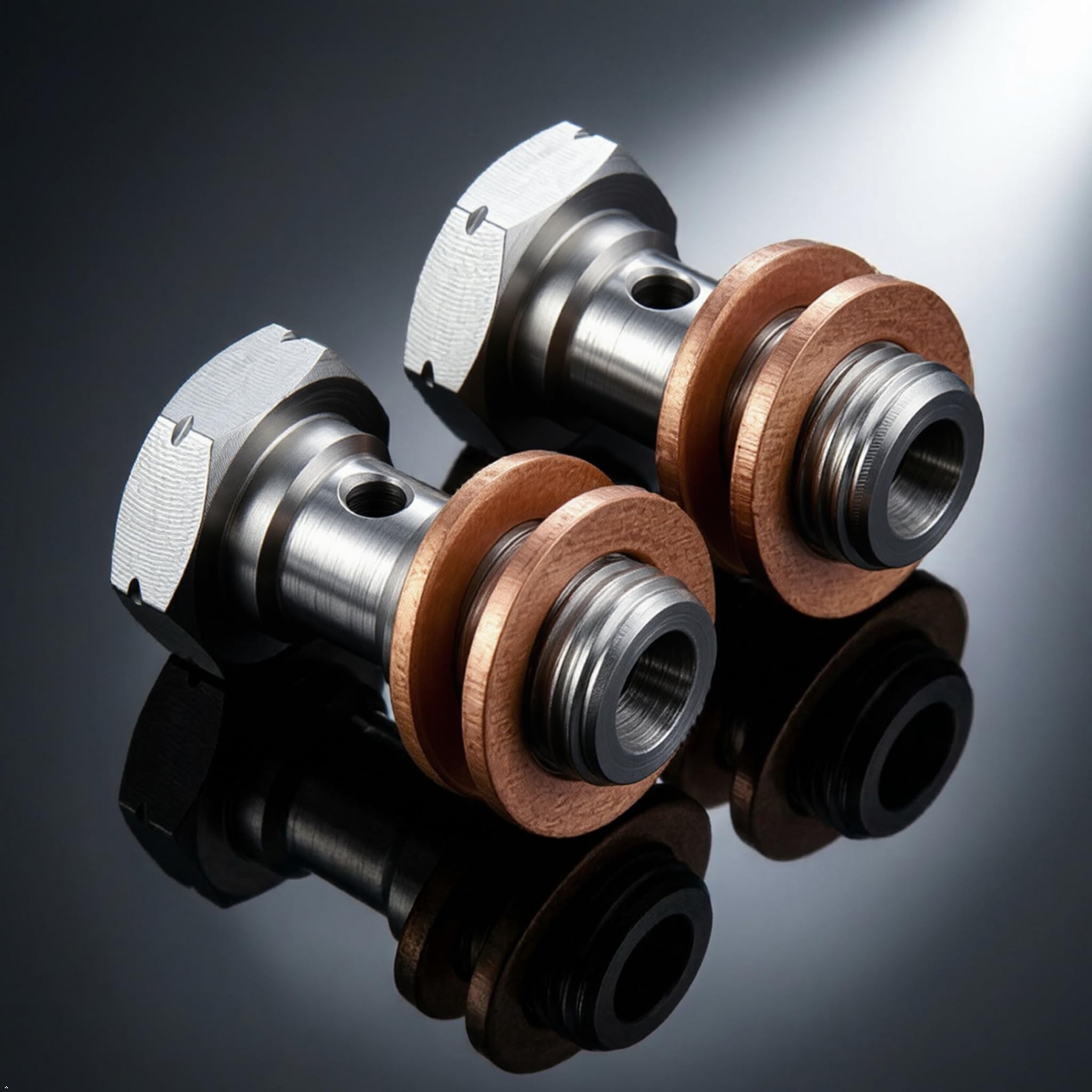 PrecisionGeek Set 2 Bulloni Banjo M10 x 1,25 mm Acciaio Inox Rondelle Rame Lunghezza 18 mm