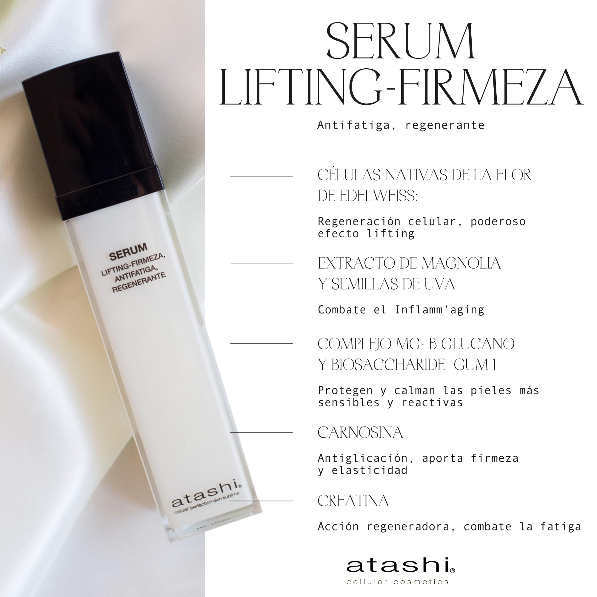 Atashi Ritual Lifting Iluminador, Serum Alta Eficacia Lifting-firmeza + Contorno de Ojos iluminador + Gua Sha Spoon, 50 ml + 15ml