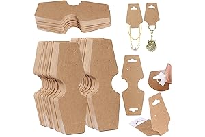 Kraft Paper Necklace Display Cards for Necklaces & Jewelry - 200 ct