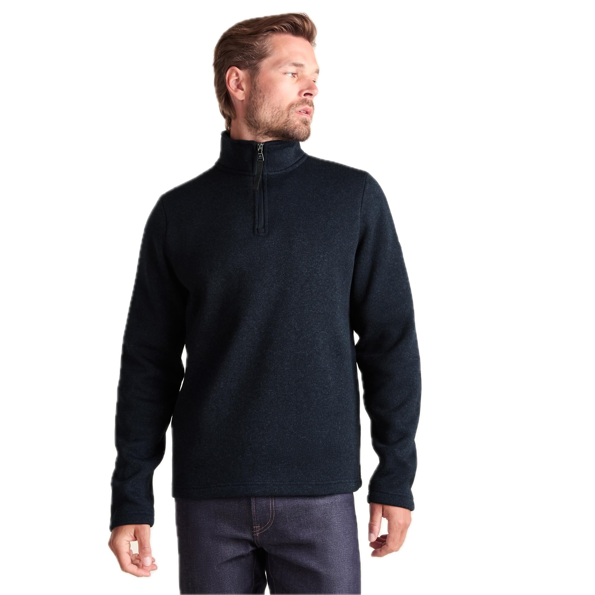 Tog24 Men's Dark Indigo 'Pearson' Fleece Zipneck In | Size: Medium