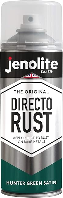 JENOLITE Directorust Hunter Green Satin | Multi Surface Spray Paint | For Use On Wood, Metal, Plastic, Ceramic & Rusted Surfaces | 400ml | RAL 6028