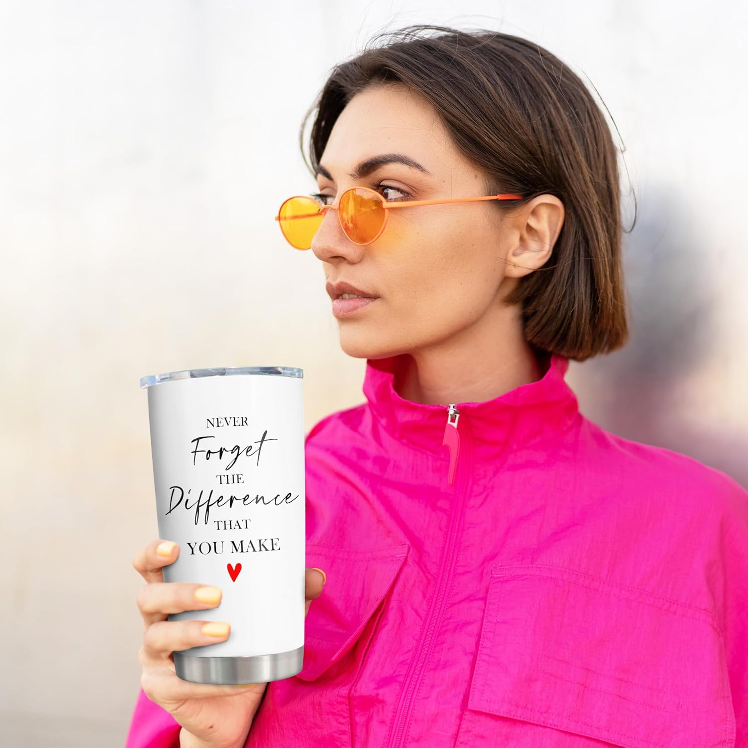 Thank You Gifts for Women/Men, Teacher/Employee Appreciation Gifts, Retirement Gift for Woman, Farewell Gift for Coworkers, Never Forget The Difference You Make Tumbler 20oz - Image 4