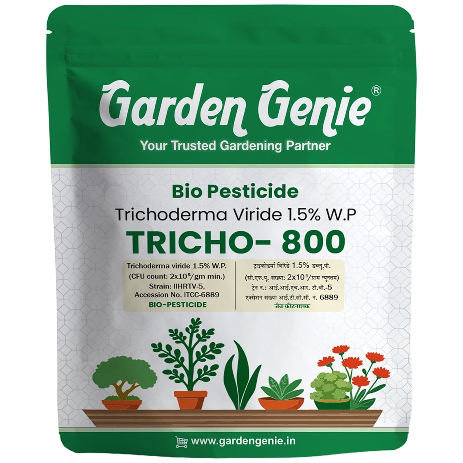 Garden Genie Trichoderma Viride Powder (2x10⁶ CFU/gm) 1 Kg – Organic Bio Fungicide & Plant Protection, Natural Antifungal Powder for Healthy Roots & Soil Care-image-2