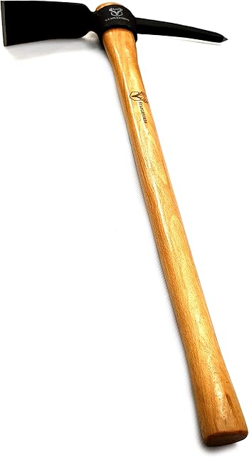 Staplefords Reinforced Steel Pick Axe Mattock with Shock Absorbing Hardwood Handle - 900mm length