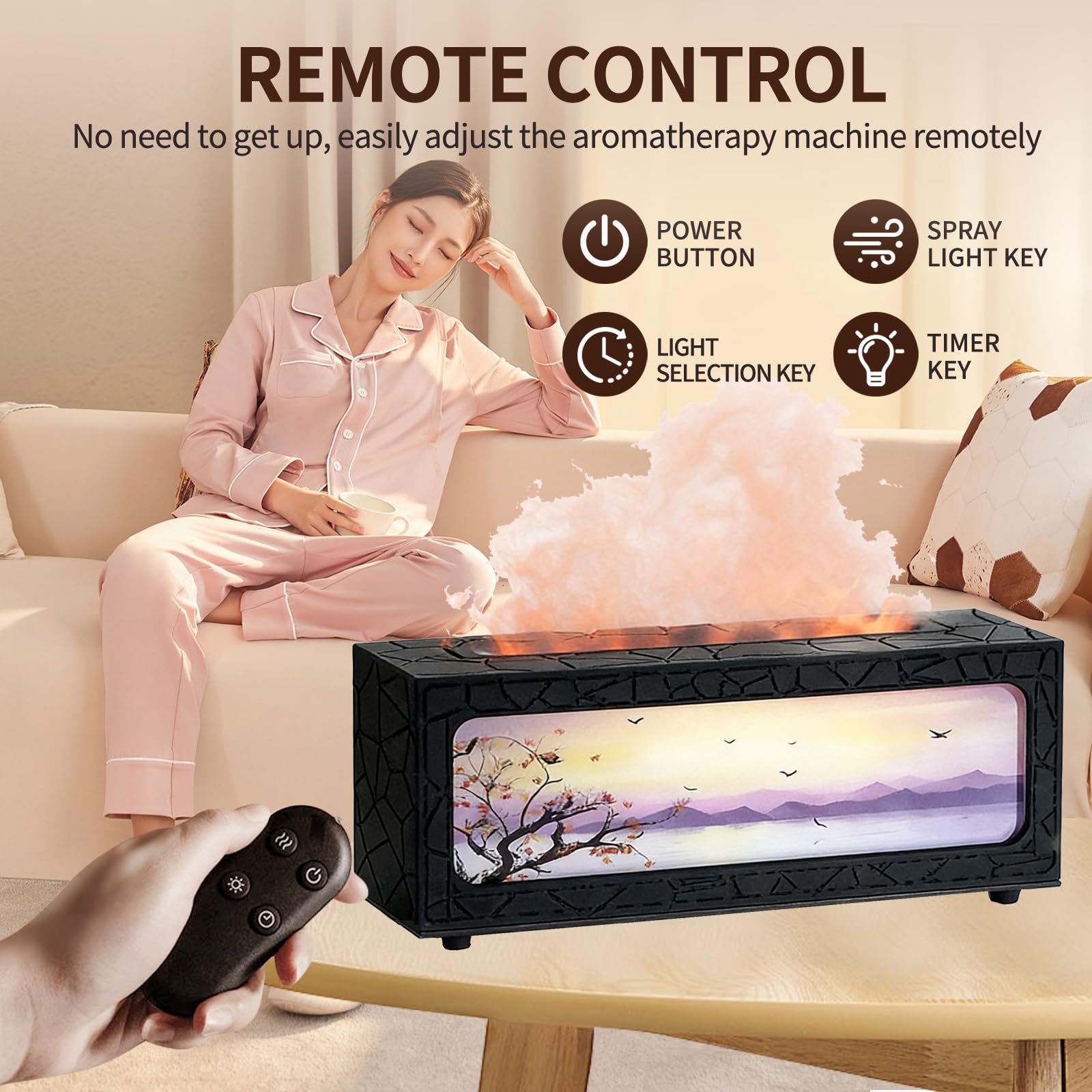 Diffusore di oli essenziali per aromaterapia, 7 colori, diffusore di oli essenziali per aromaterapia, 250 ml, umidificatore ad ultrasuoni con timer per casa, camera da letto, ufficio, yoga