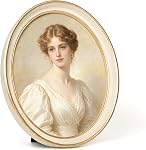 AELS 4x4 Inch Vintage Picture Frame, Elegant Antique Photo Frames with Glass Front, Photo Display, Tabletop Wall Hanging, Gift Ideas, Oval Sage Green with Gold Trim