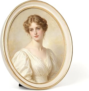 AELS 8x10 Inch Vintage Picture Frame, Elegant Antique Photo Frames with Glass Front, Photo Display, Tabletop Wall Hanging, Gift Ideas, Off-white Oval with Gold Trim