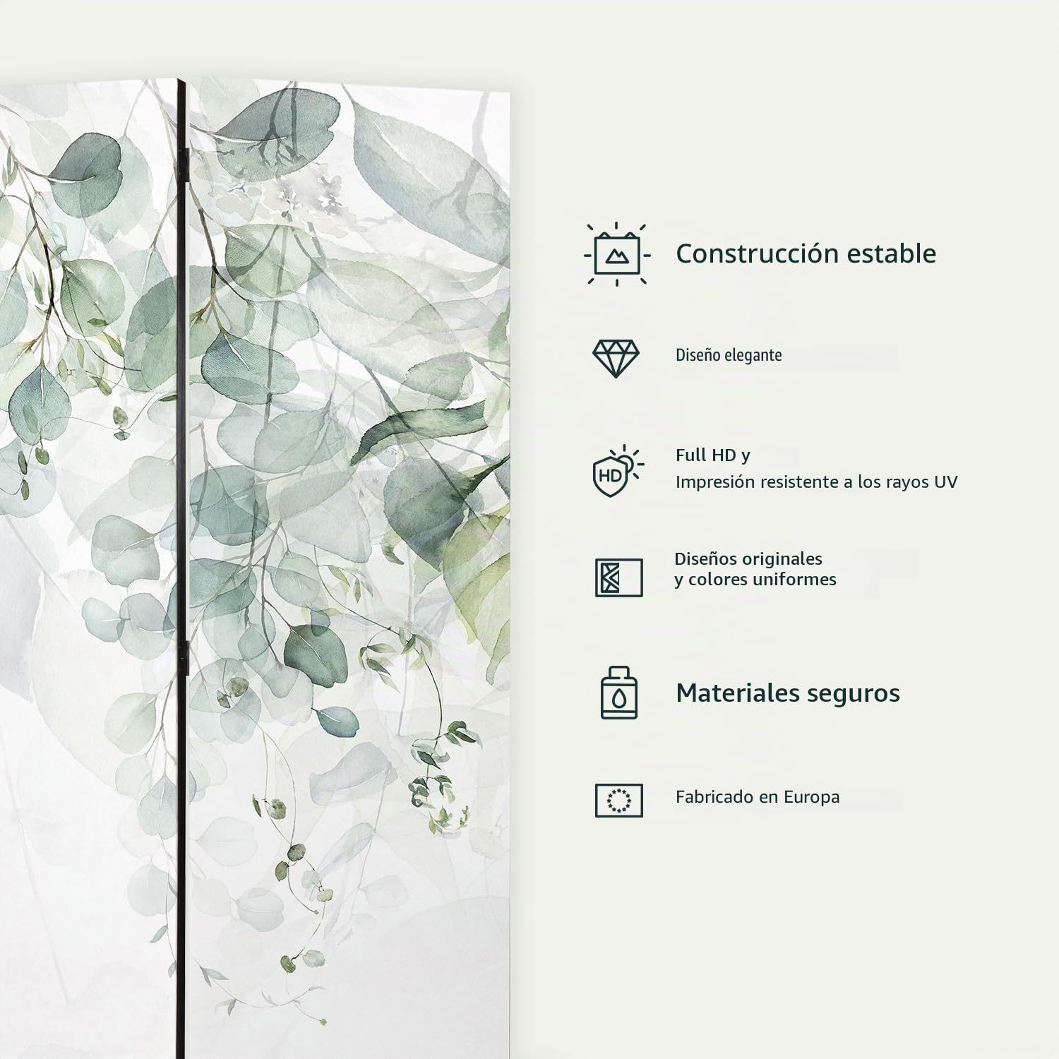 murando Biombo Bosque 225x172 cm de Impresion Bilateral en el Lienzo de TNT Decoracion Foto Biombo de Madera con Imagen Impresa Separador Grande Home Office c-A-0031-z-c