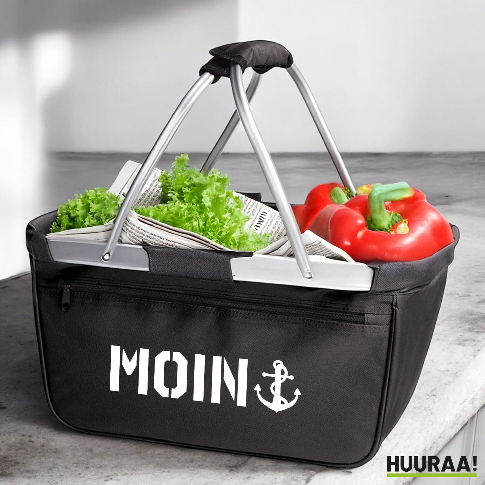 Huuraa Einkaufskorb Faltbar Mit Giraffen-Muster - 20 Liter Tragetasche Für Nachhaltigen Einkauf