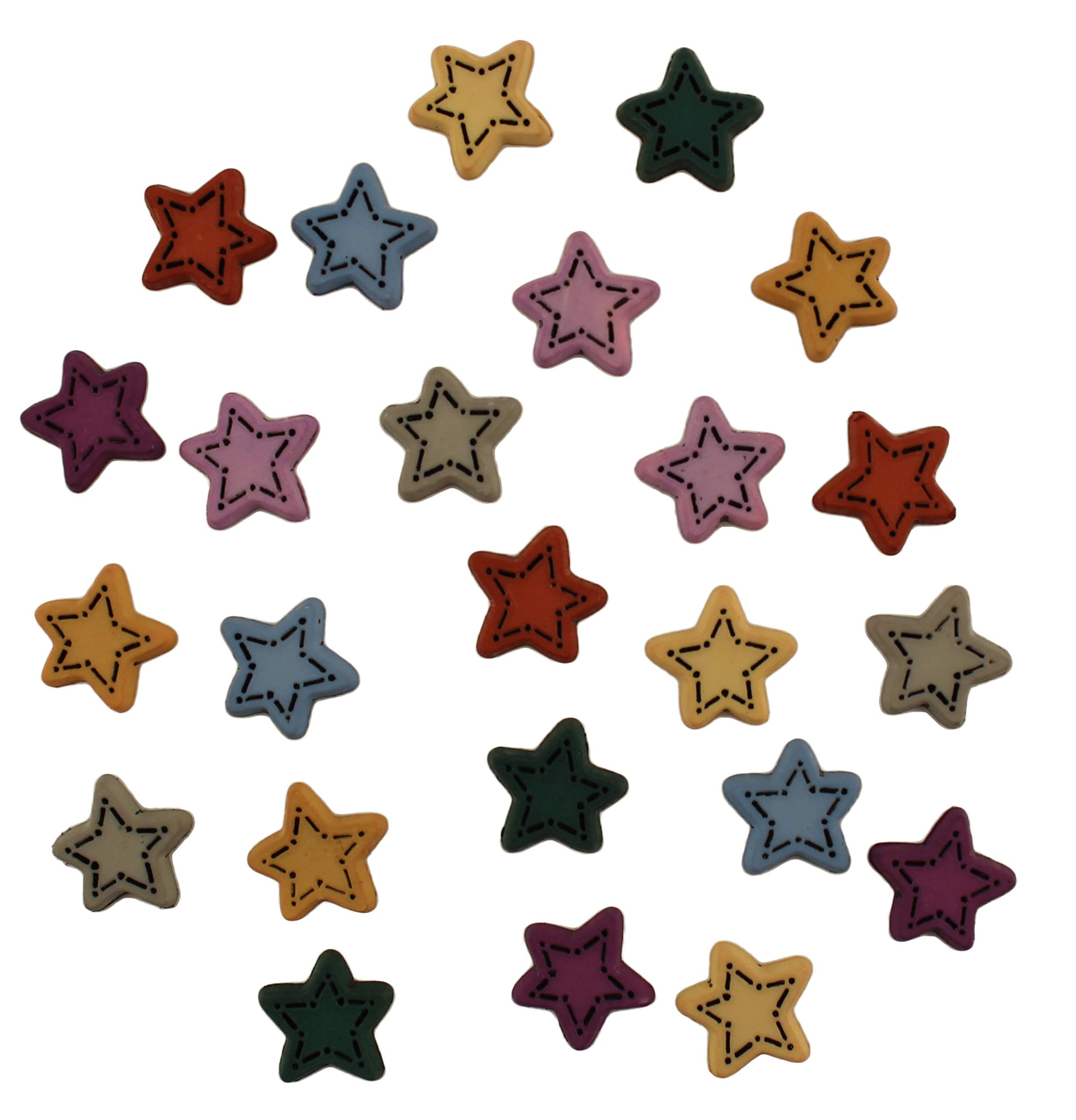 Buttons Galore Folk Stars, Multi-Colour, 0.6