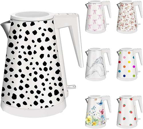 Miniatura 16 de Caldera de agua interior de acero inoxidable de doble pared de 1.2 L, inalámbrica, 1000 W de ebullición rápida con luz LED, cafetera y tetera