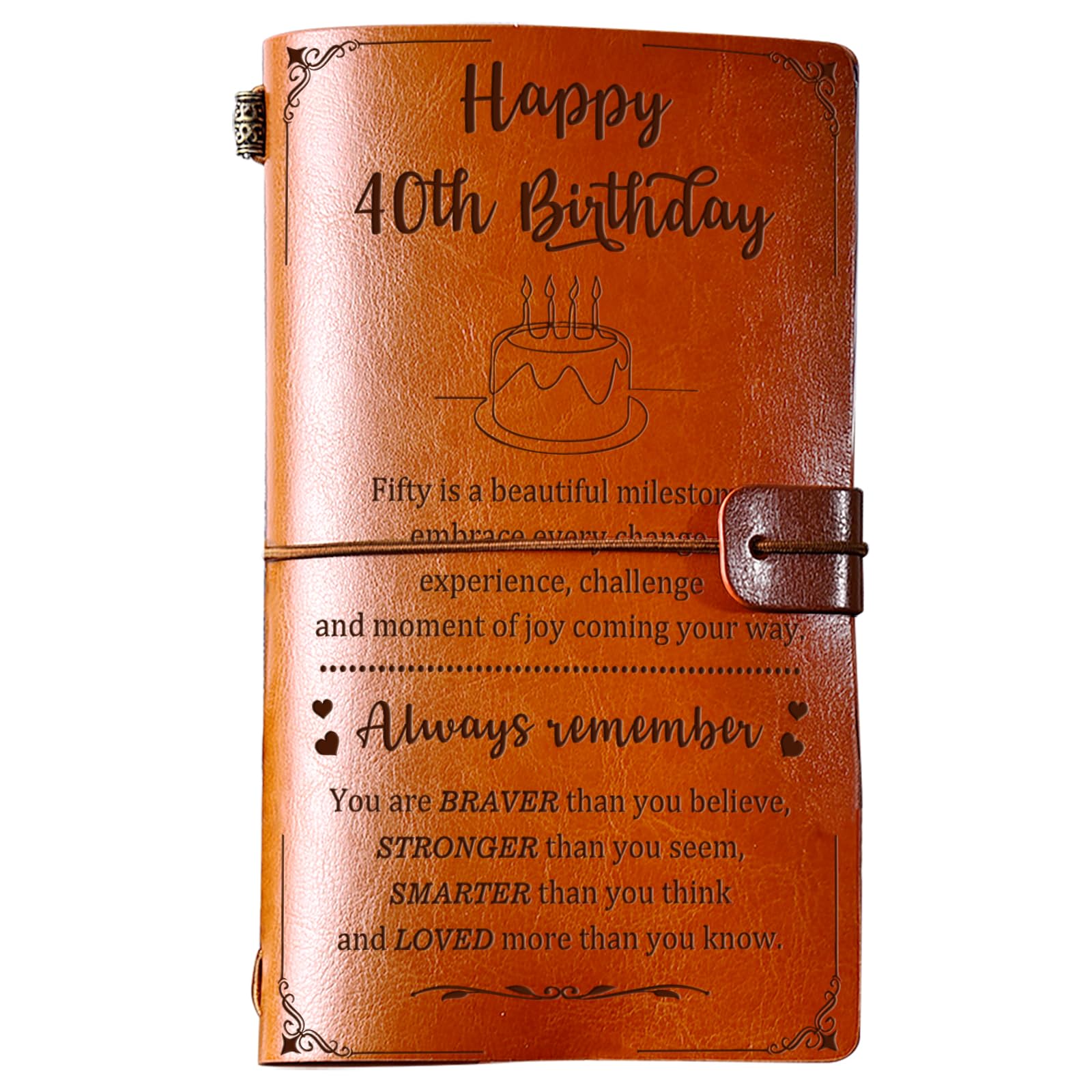 Welsky 40th Birthday Gifts for Women Journal 144 Pages, 40th Birthday Card, 40 Years Old Turning 40 Gifts for Men Women Mum Dad Friend Sister Teacher, Leather Diary Notebook